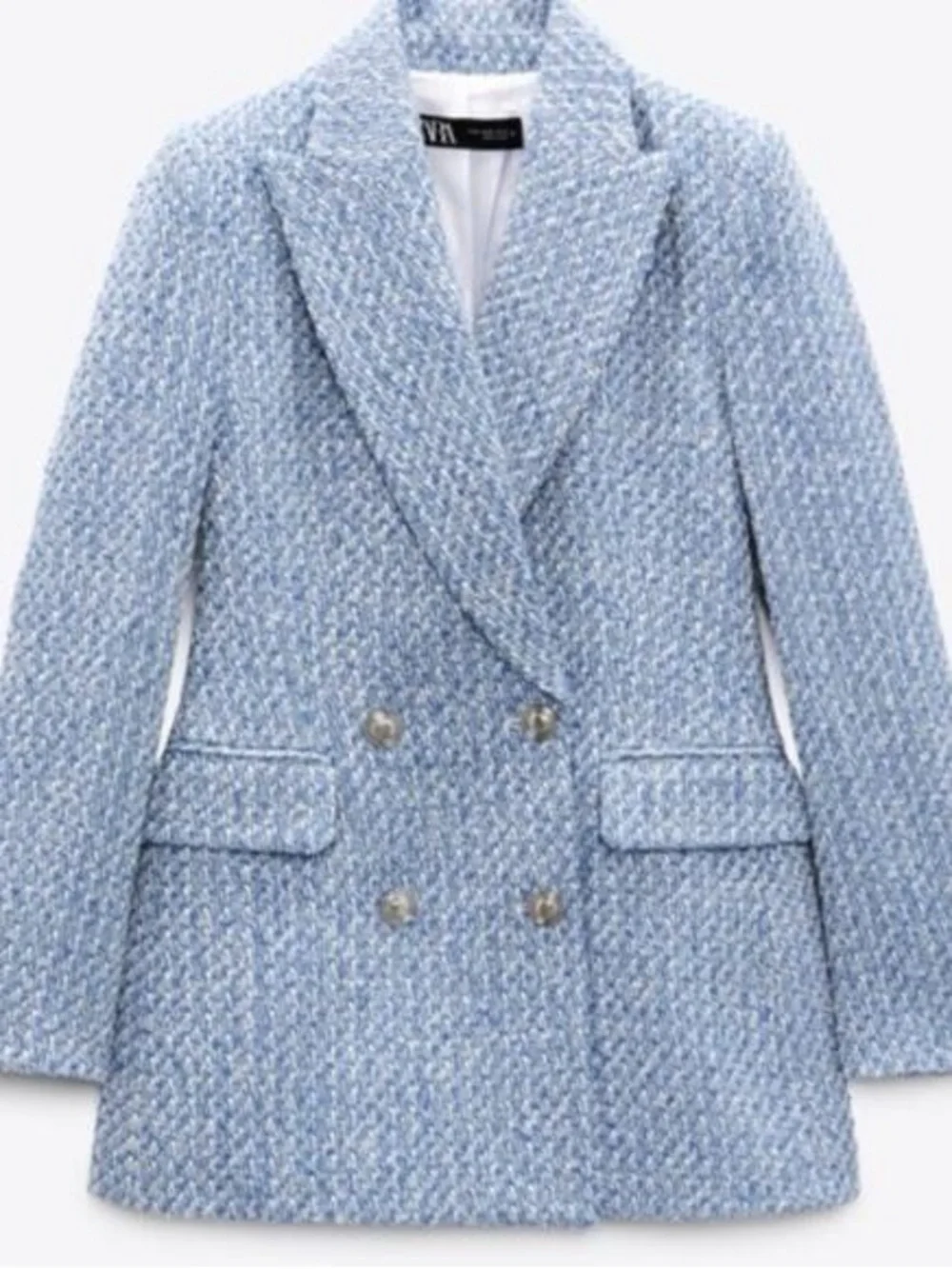Zara Textured Double-Breasted Blazer NWT Women’s Sz M